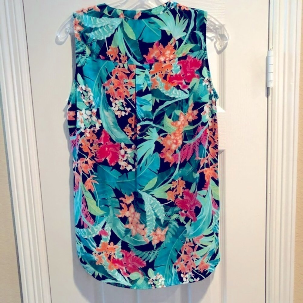 Adrianna Papell Print Sleeveless Top Blouse NWT S - Picture 5 of 7